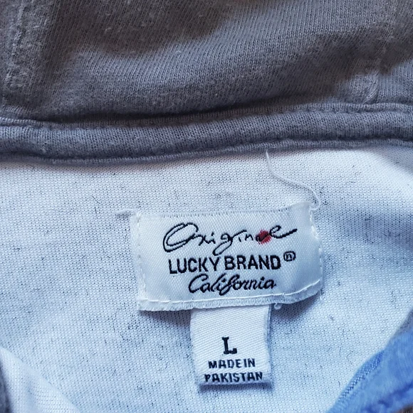 Lucky Brand Hoodie Sweatshirt Youth Large Gray Logo Long Sleeve - Picture 5 of 9